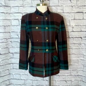 Vintage ✌🏻 Pure Wool Plaid Pea Coat. Amazing Vintage Piece! Women's Medium.